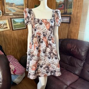 Cat Print Dress
